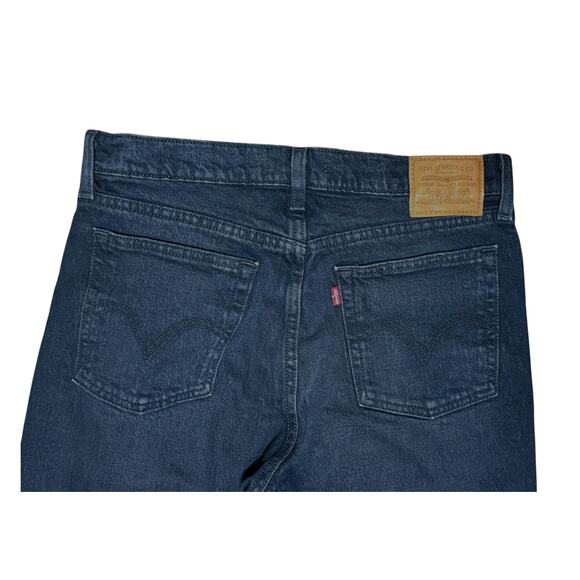 Levi Premium Wedgie Denim Jeans Women 27 Button Fly Black Classic Straight Big E - Picture 7 of 11